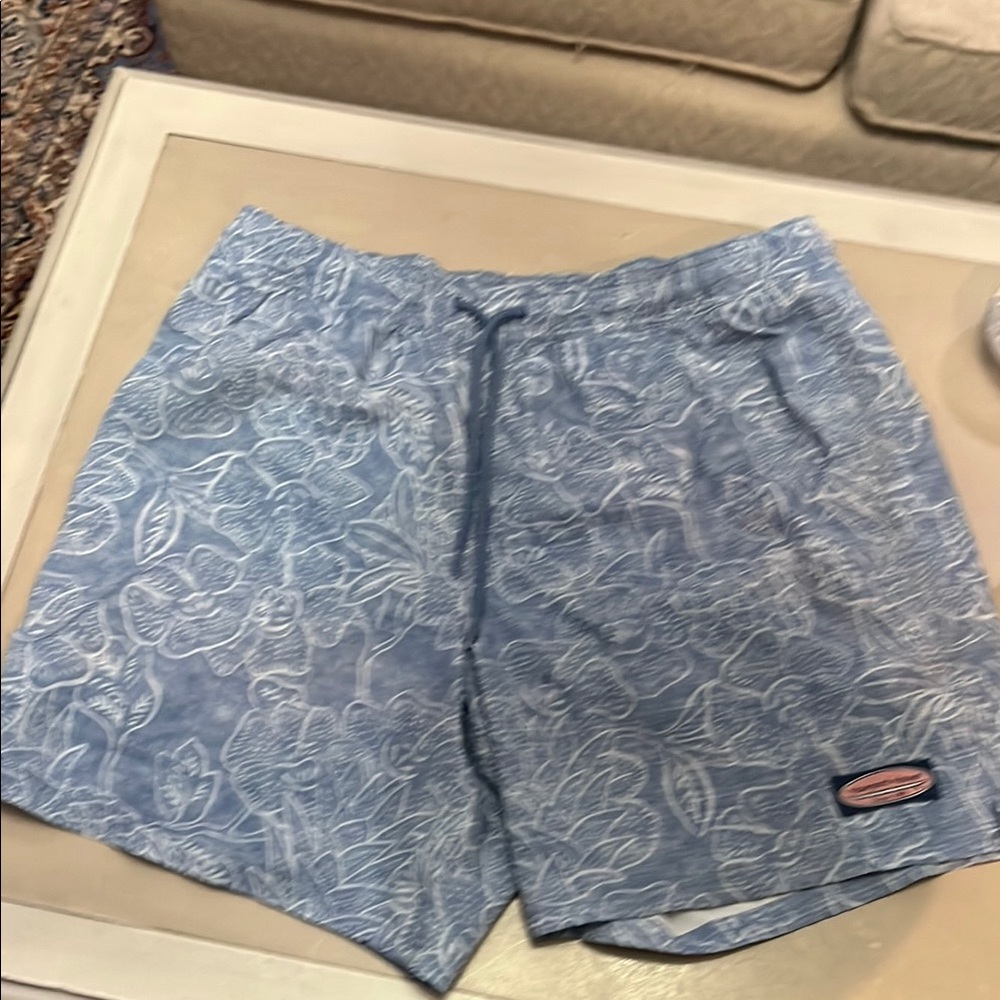 Vineyard Vines Light Blue Floral Swim Trunks